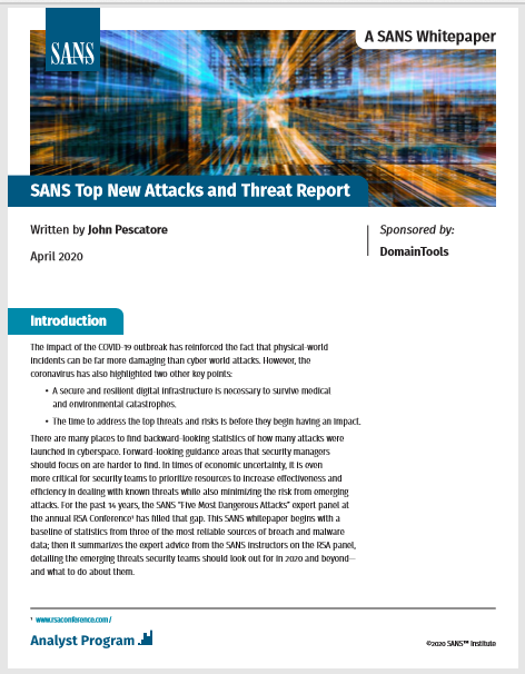 SANS Top New Attacks and Threat Report